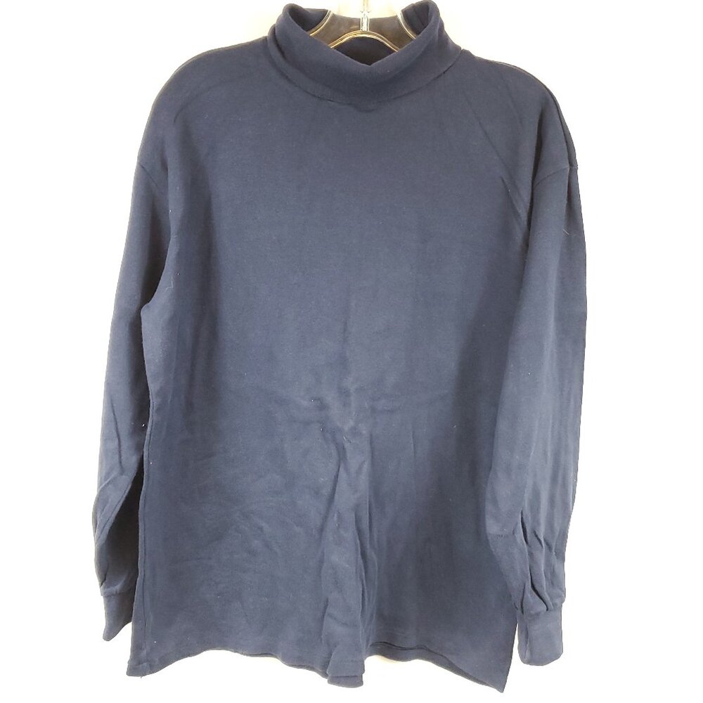 St Johns Bay Womens Navy Blue Lng Slv Turtle Neck Sweater Sz Large